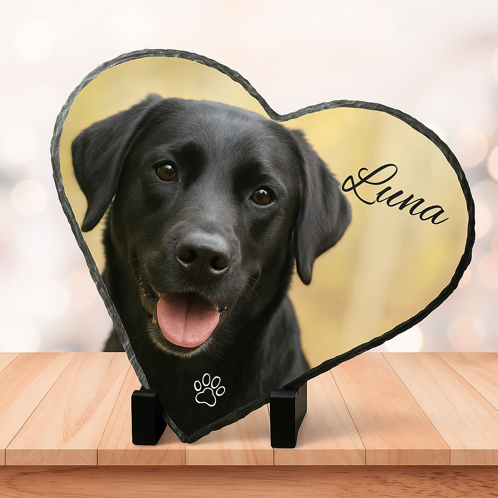 Heart-Shaped Pet Memorial Slate