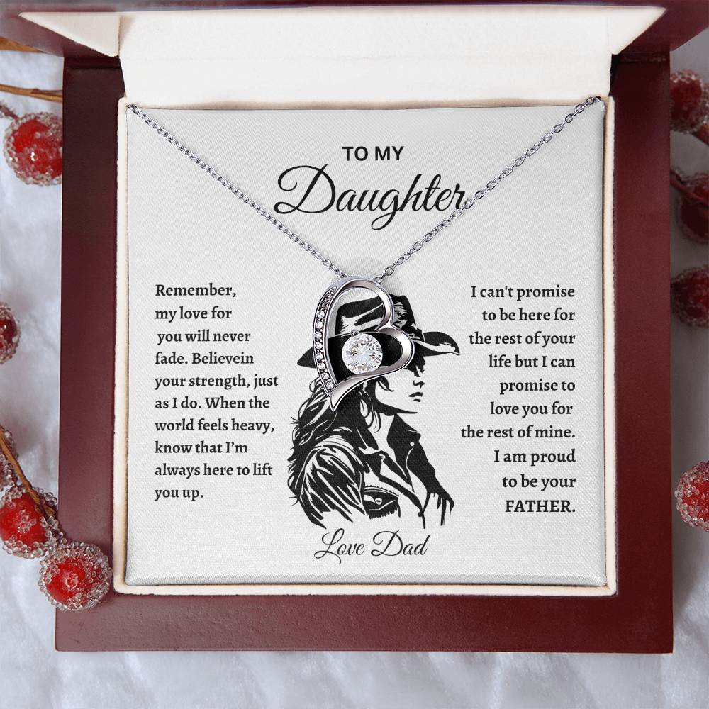 TO MY DAUGHTER LOVE DAD COWGIRL Forever Love Necklace