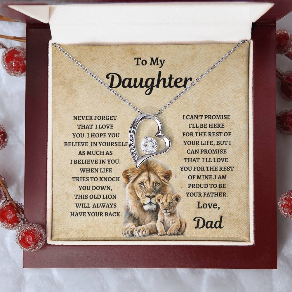 TO MY DAUGHTER LOVE DAD Forever Love Necklace