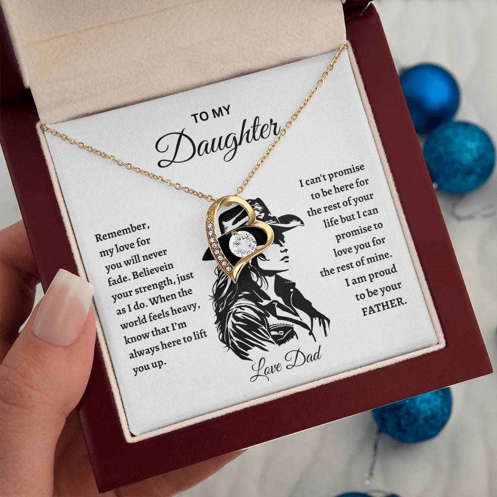 TO MY DAUGHTER LOVE DAD COWGIRL Forever Love Necklace