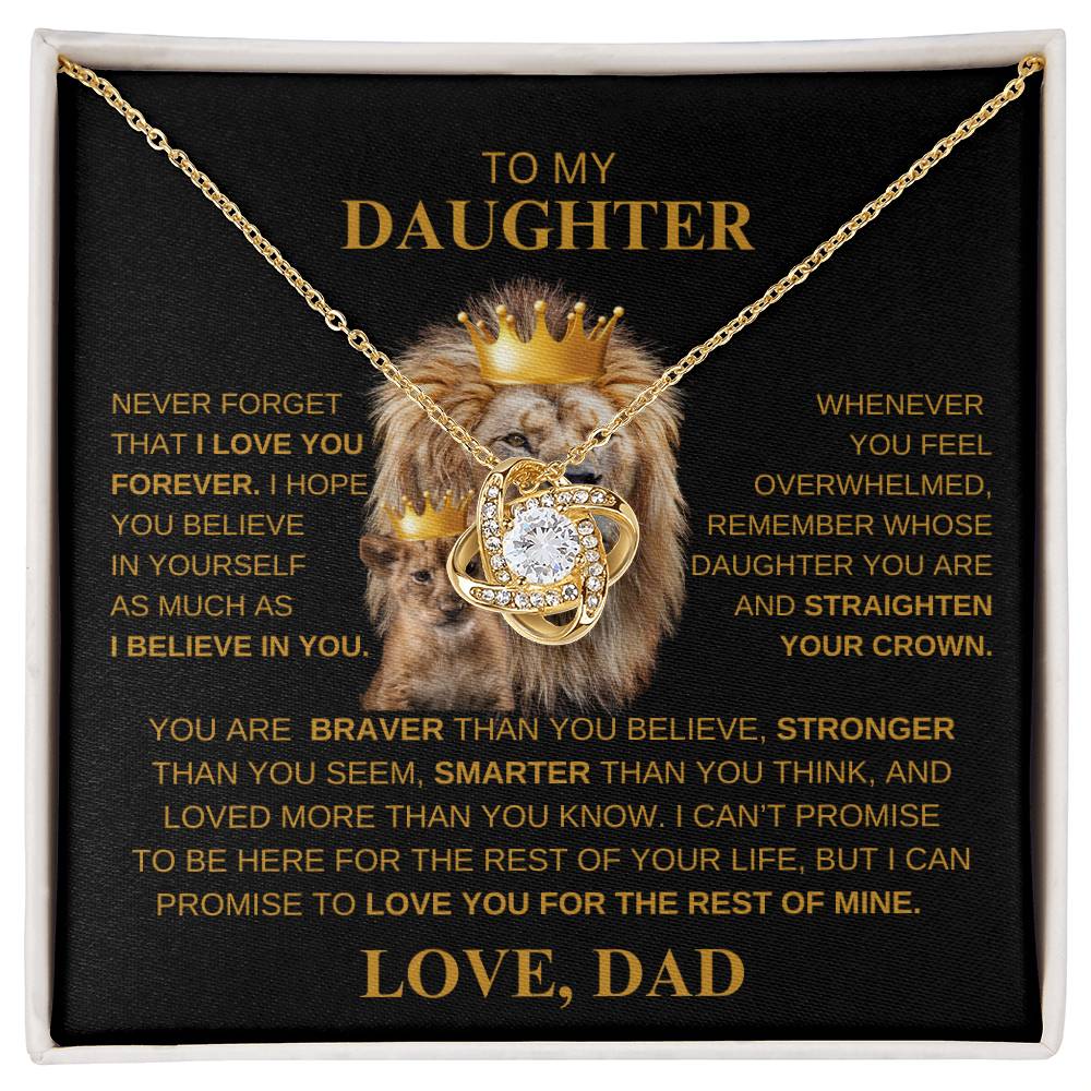 TO MY DAUGHTER Love Knot Necklace LOVE DAD
