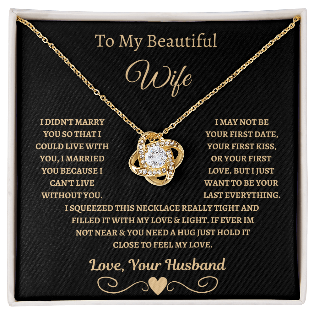 To My Beautiful Wife Love Knot Necklace