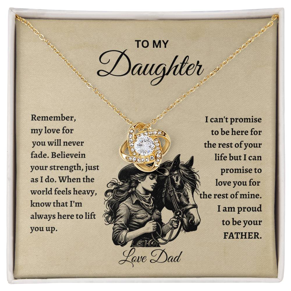 TO MY DAUGHTER LOVE DAD HORSE Love Knot Necklace