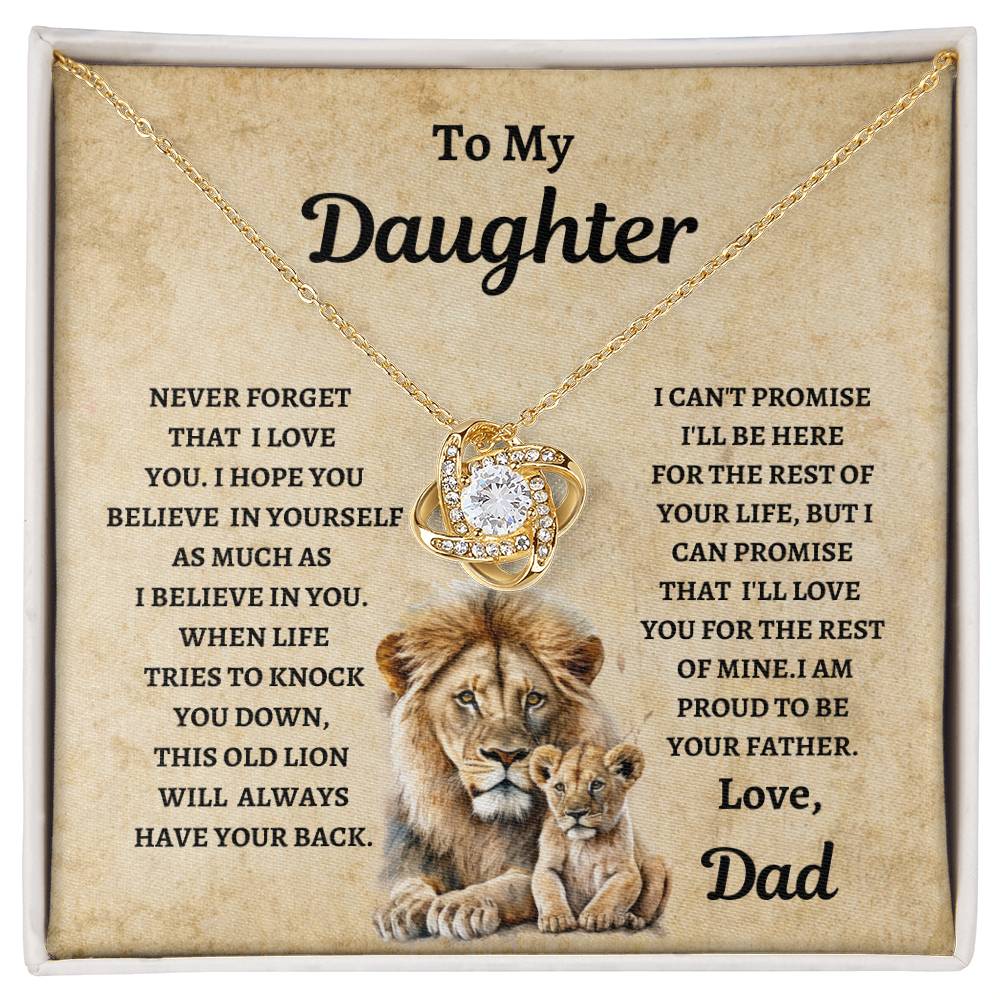 TO MY DAUGHTER LOVE DAD Love Knot Necklace