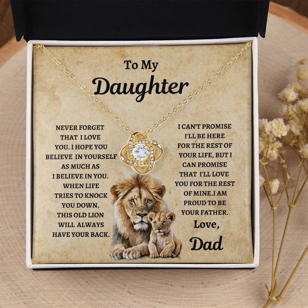 TO MY DAUGHTER LOVE DAD Love Knot Necklace