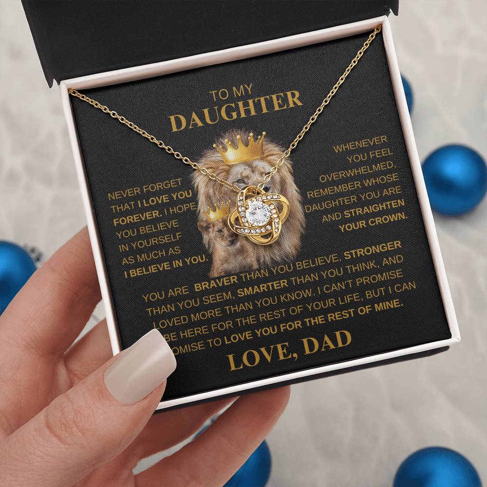 TO MY DAUGHTER Love Knot Necklace LOVE DAD
