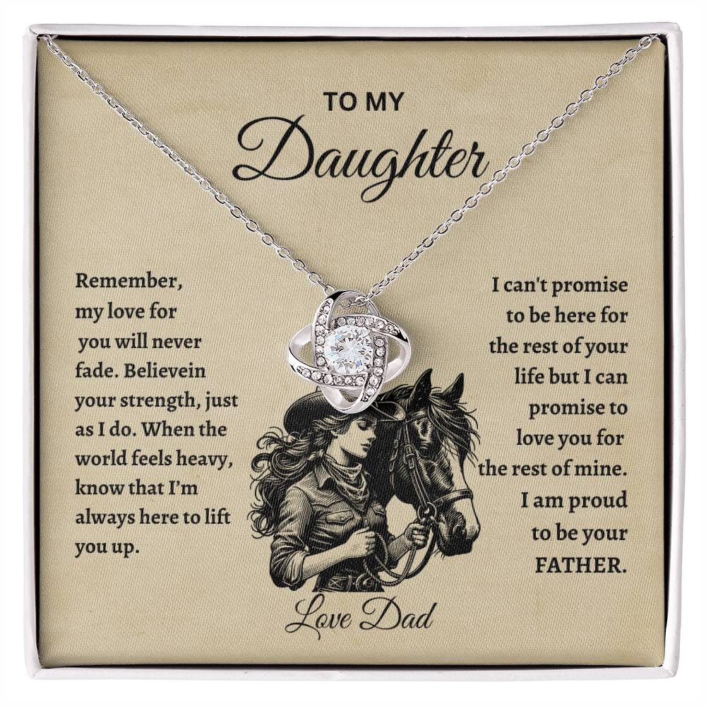 TO MY DAUGHTER LOVE DAD HORSE Love Knot Necklace