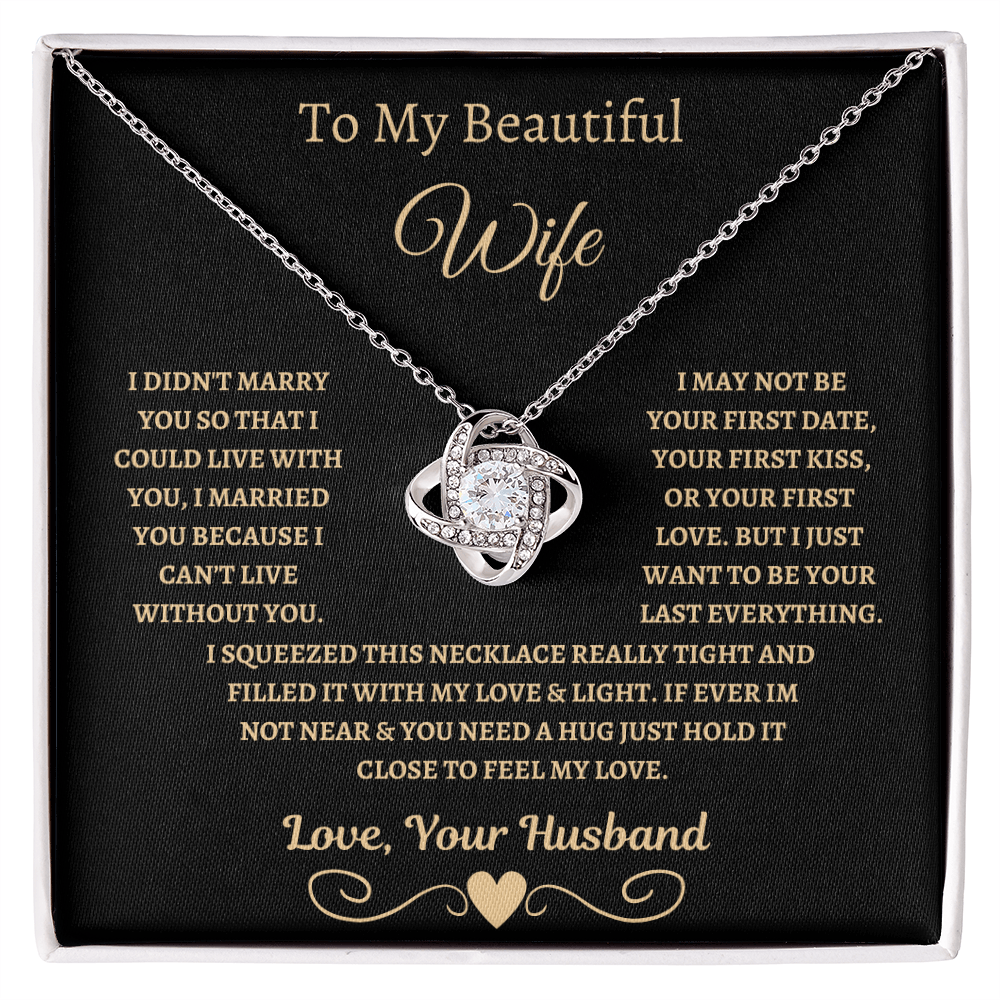 To My Beautiful Wife Love Knot Necklace