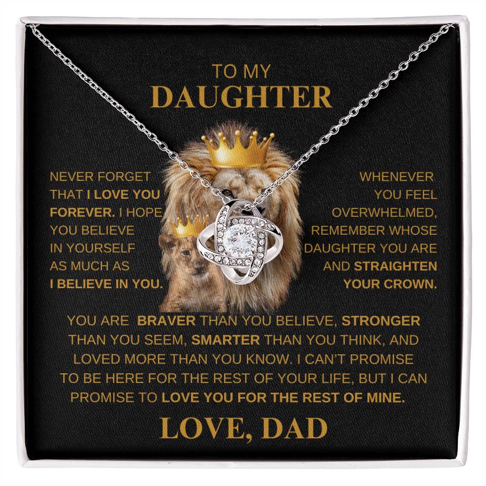 TO MY DAUGHTER Love Knot Necklace LOVE DAD