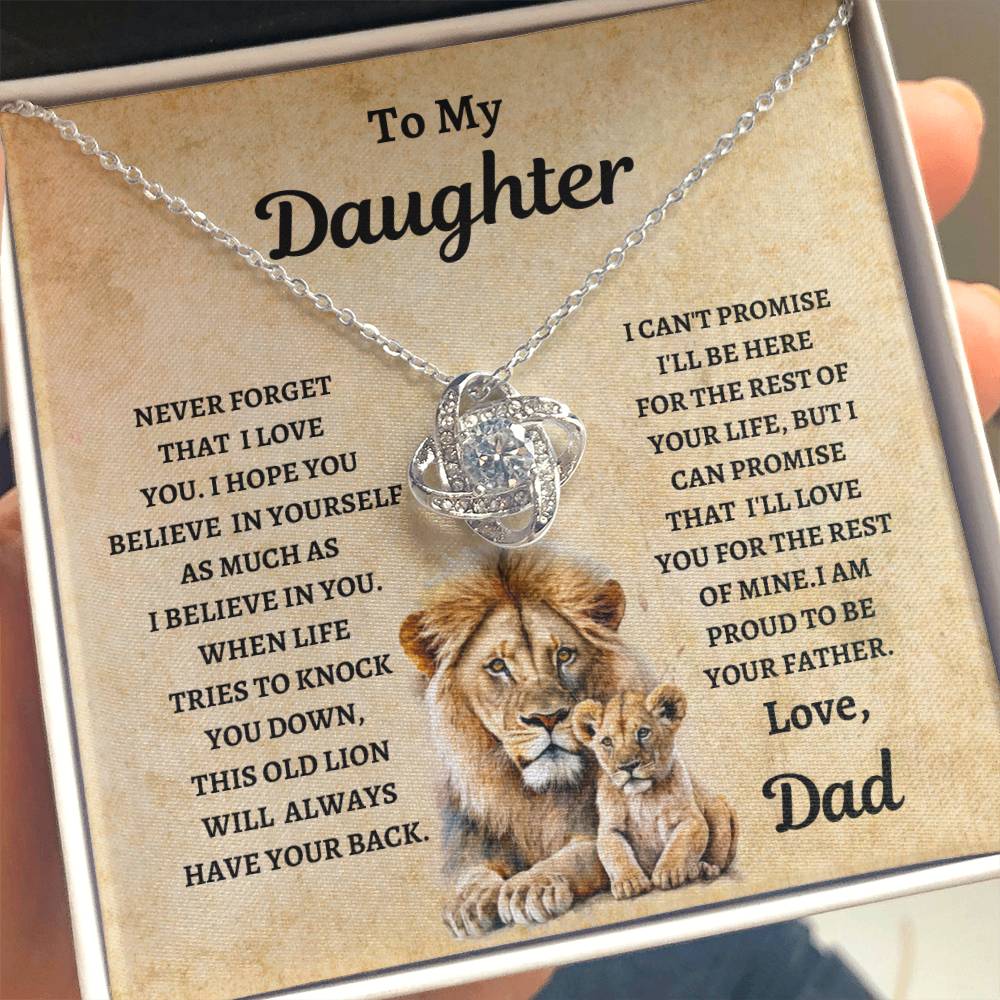 TO MY DAUGHTER LOVE DAD Love Knot Necklace