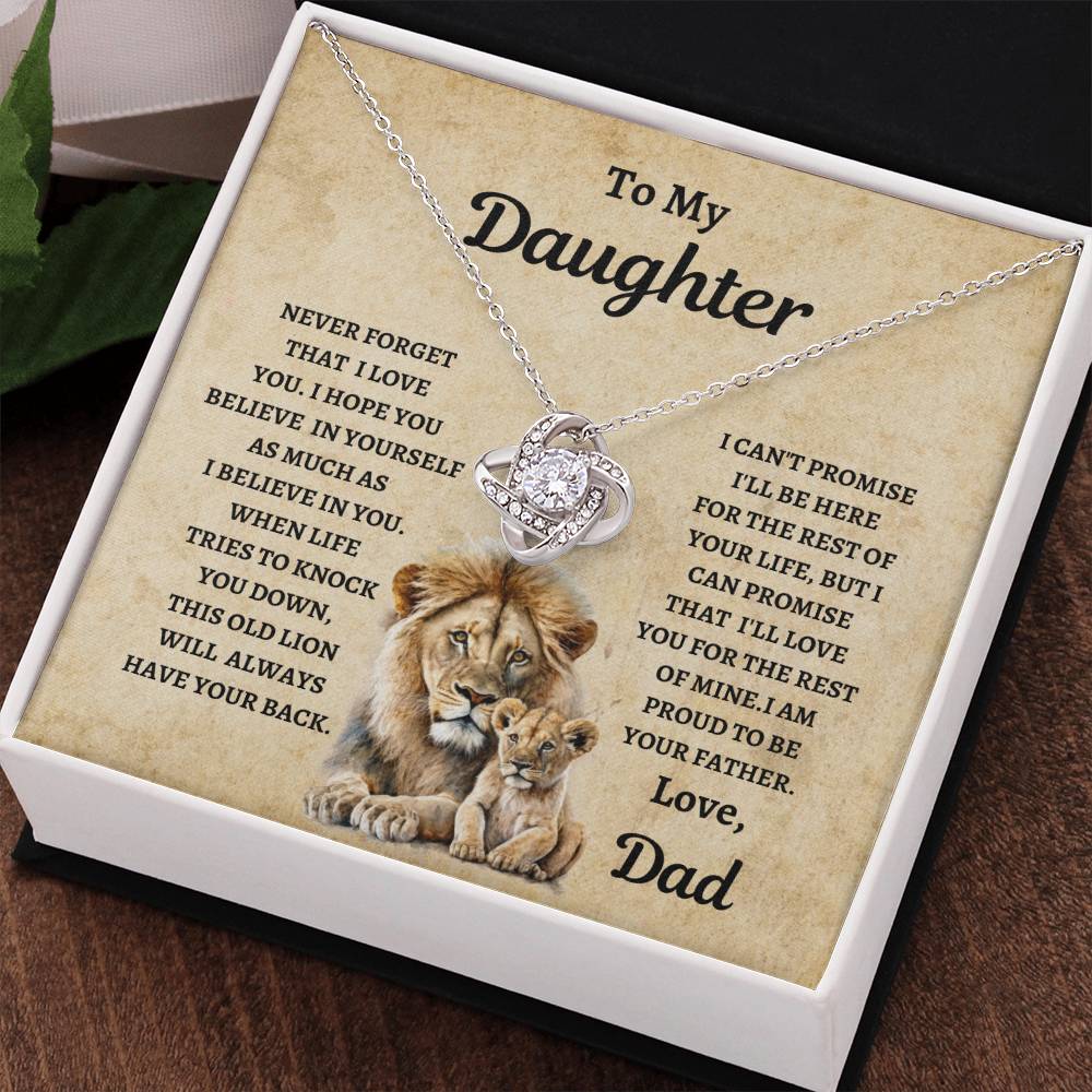 TO MY DAUGHTER LOVE DAD Love Knot Necklace