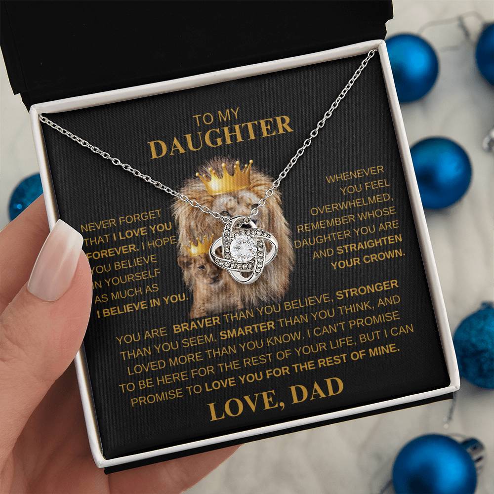 TO MY DAUGHTER Love Knot Necklace LOVE DAD