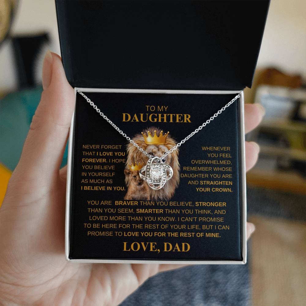TO MY DAUGHTER Love Knot Necklace LOVE DAD