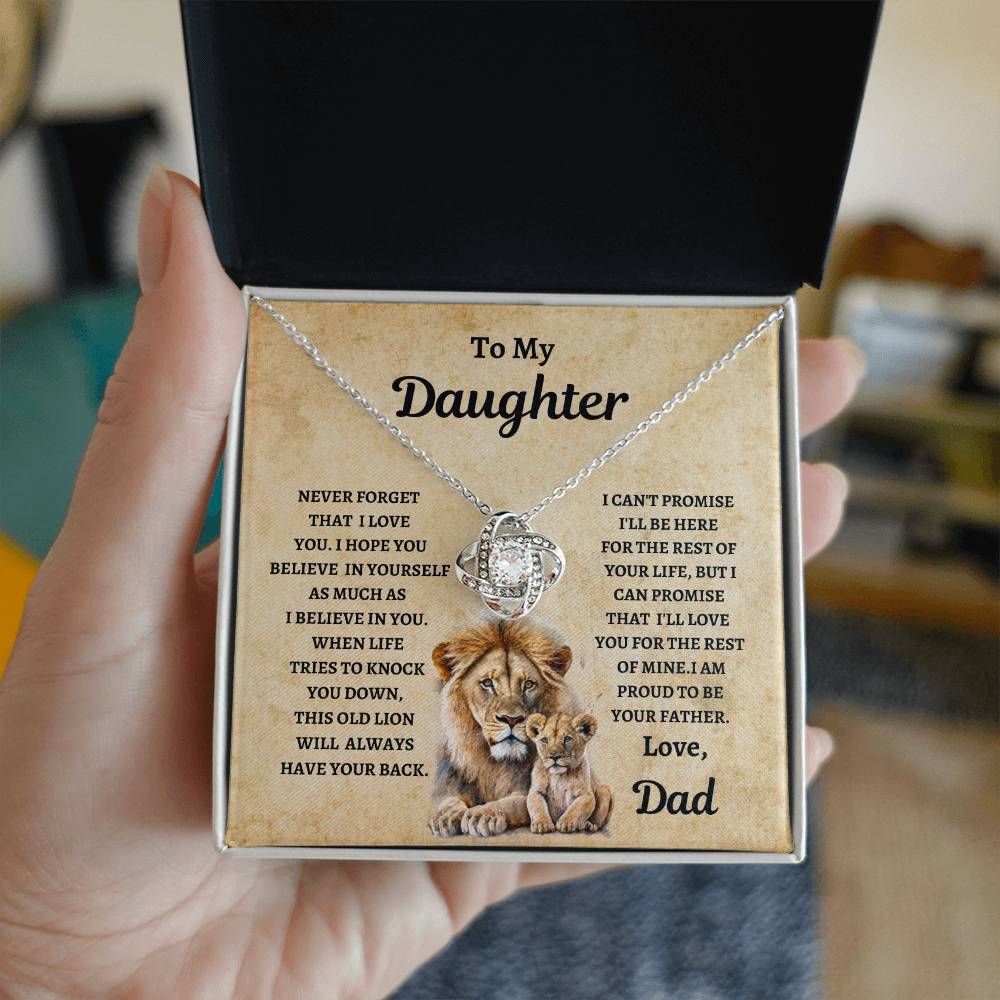 TO MY DAUGHTER LOVE DAD Love Knot Necklace