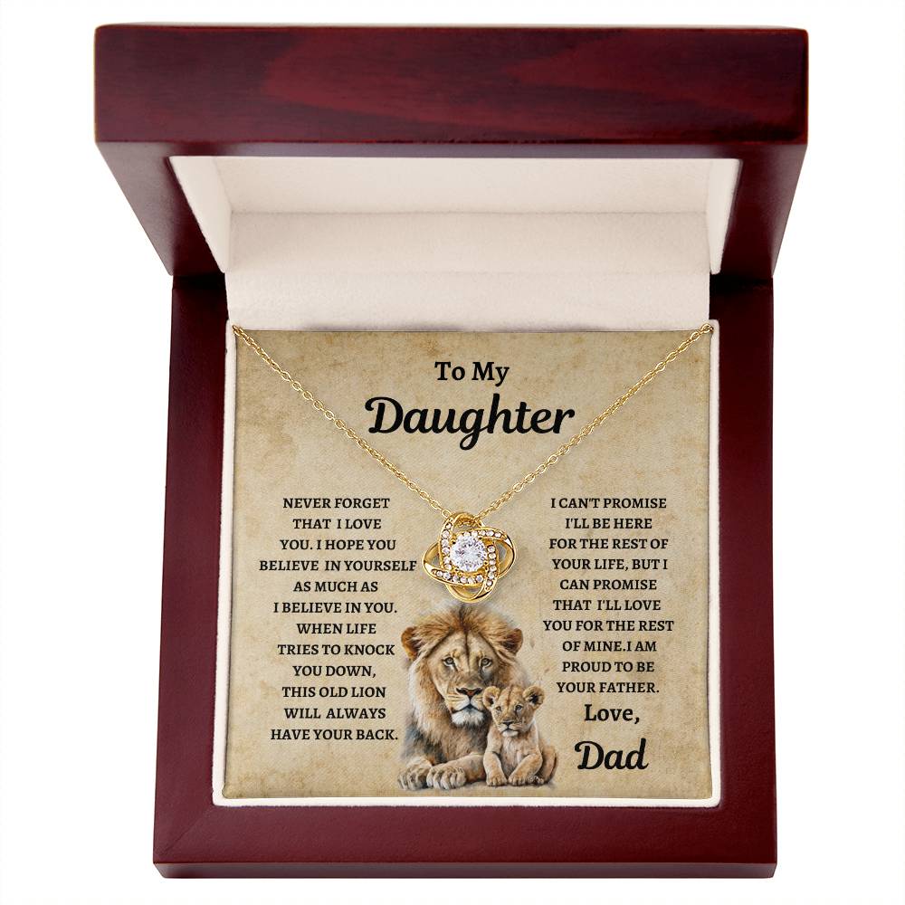 TO MY DAUGHTER LOVE DAD Love Knot Necklace