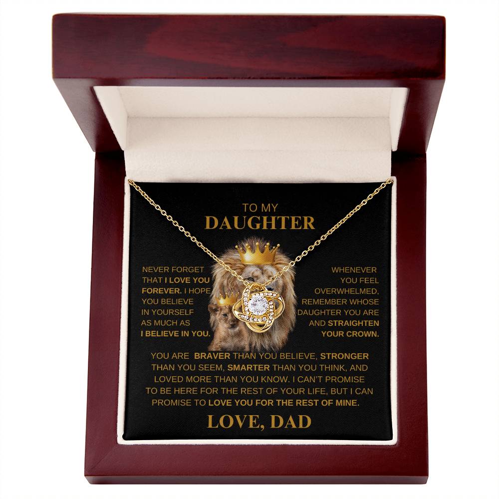 TO MY DAUGHTER Love Knot Necklace LOVE DAD