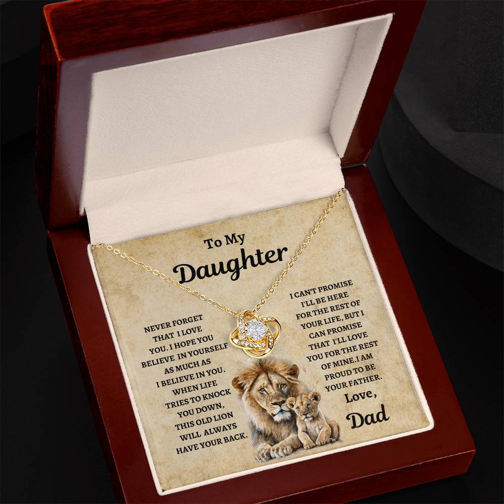 TO MY DAUGHTER LOVE DAD Love Knot Necklace