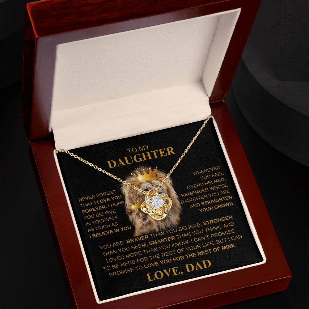 TO MY DAUGHTER Love Knot Necklace LOVE DAD