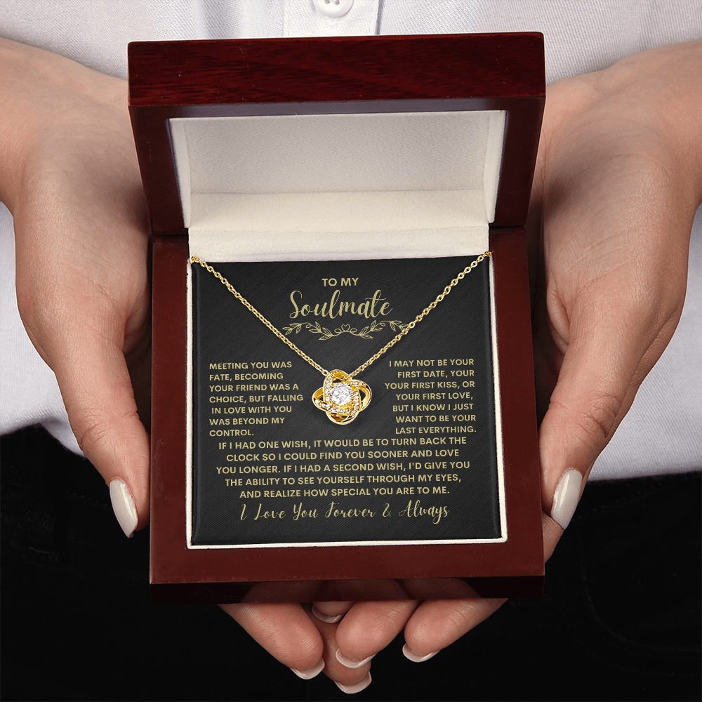 To My Soulmate - Love Knot Necklace - Wife/Soulmate/Girlfriend