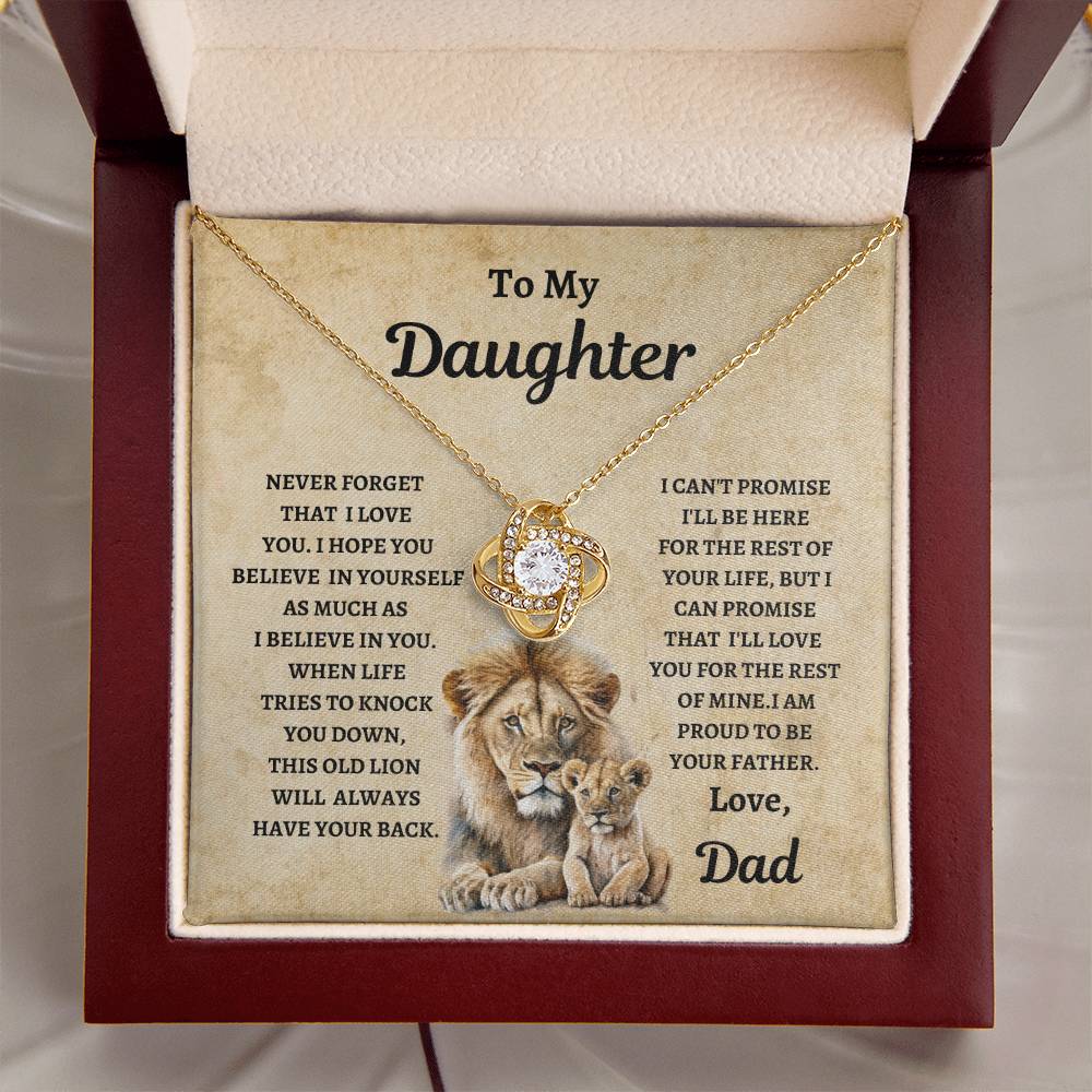 TO MY DAUGHTER LOVE DAD Love Knot Necklace