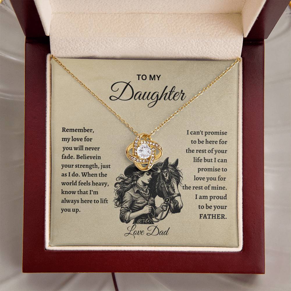 TO MY DAUGHTER LOVE DAD HORSE Love Knot Necklace