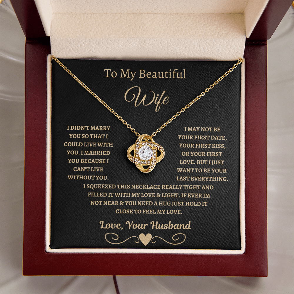 To My Beautiful Wife Love Knot Necklace