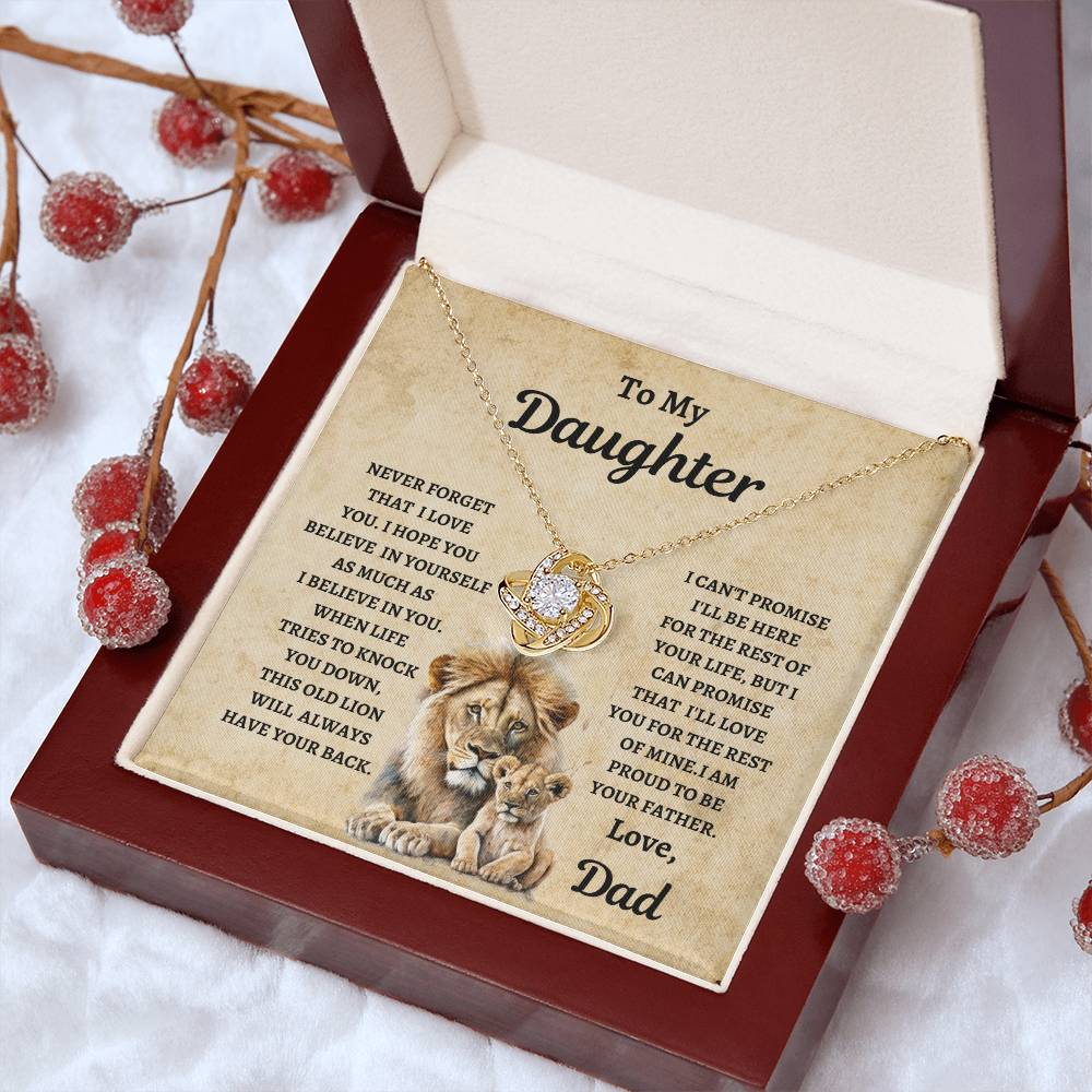 TO MY DAUGHTER LOVE DAD Love Knot Necklace