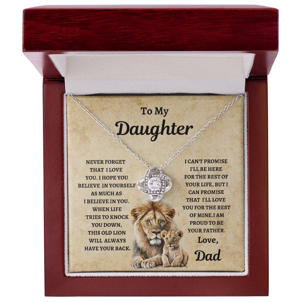 TO MY DAUGHTER LOVE DAD Love Knot Necklace