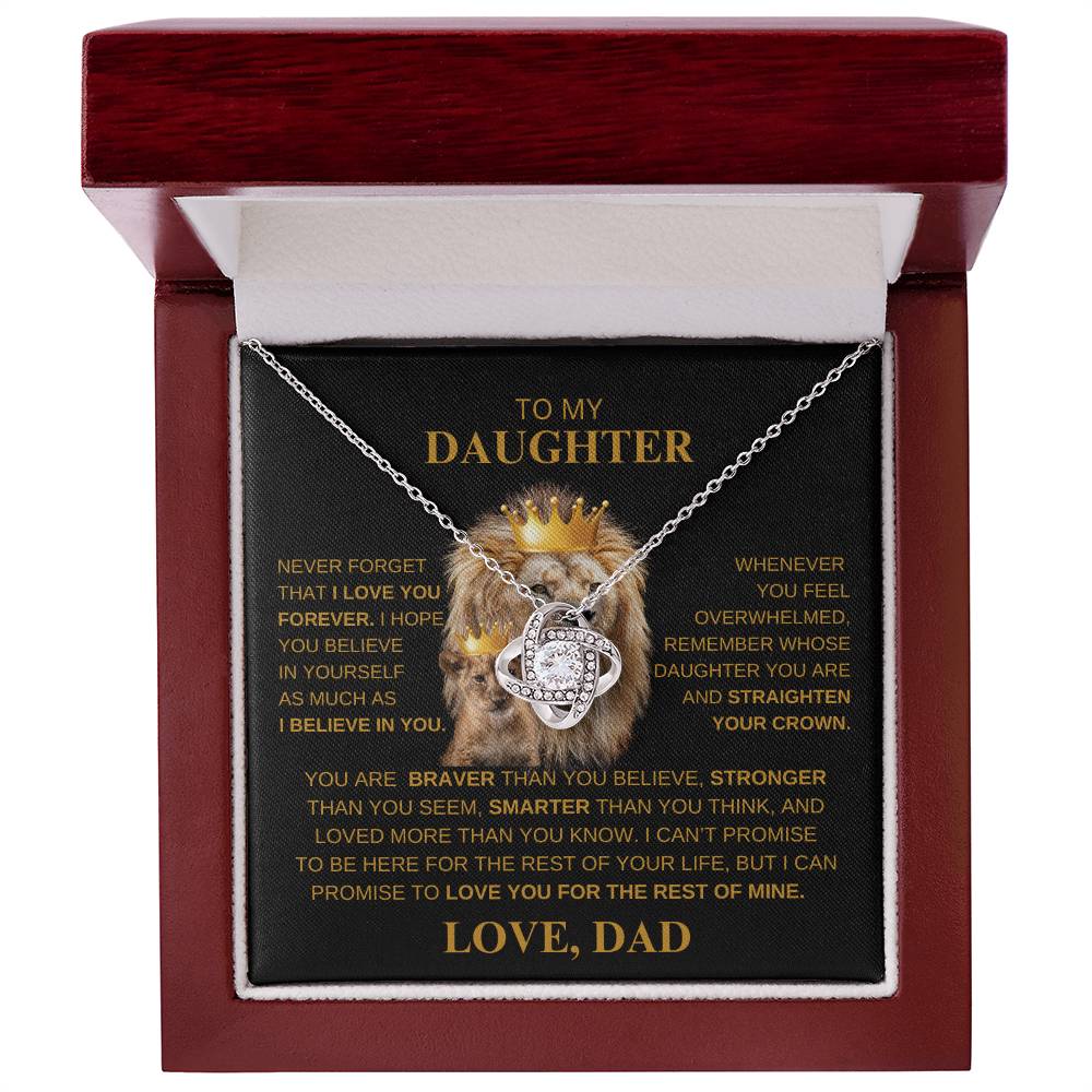 TO MY DAUGHTER Love Knot Necklace LOVE DAD