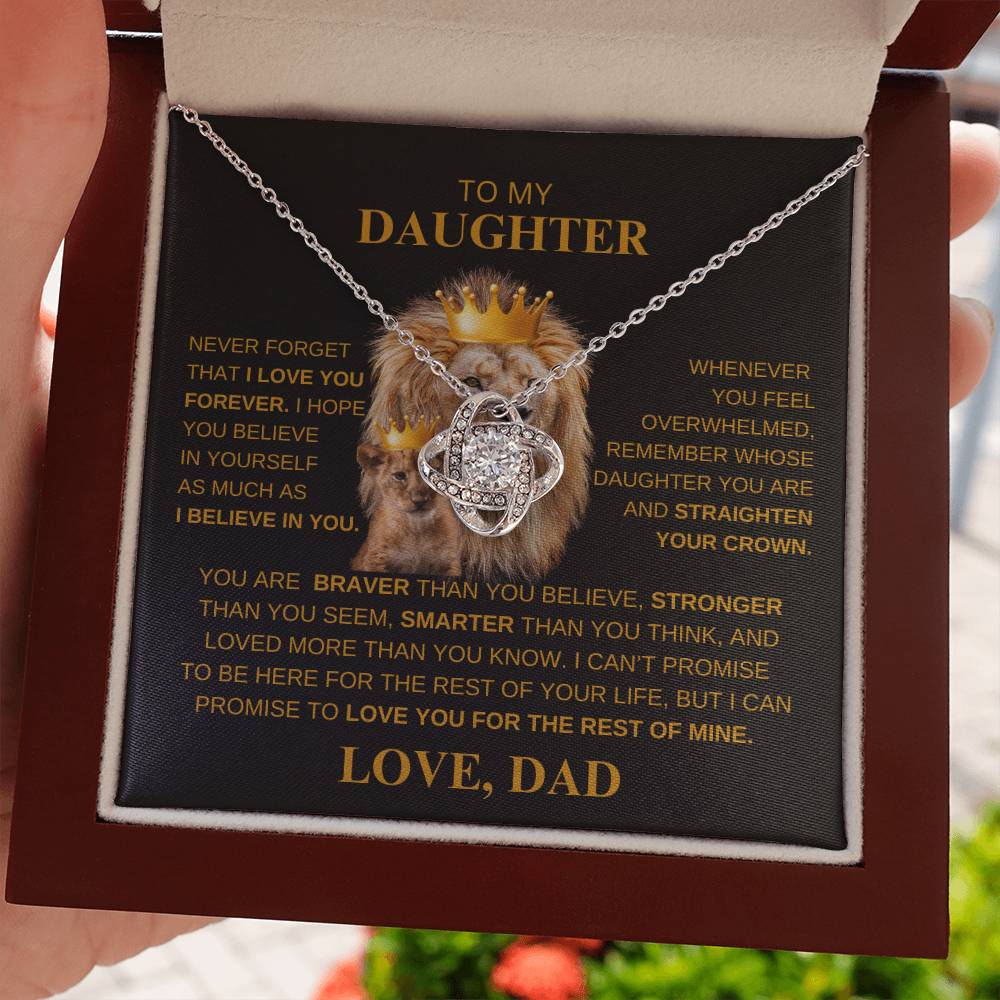 TO MY DAUGHTER Love Knot Necklace LOVE DAD
