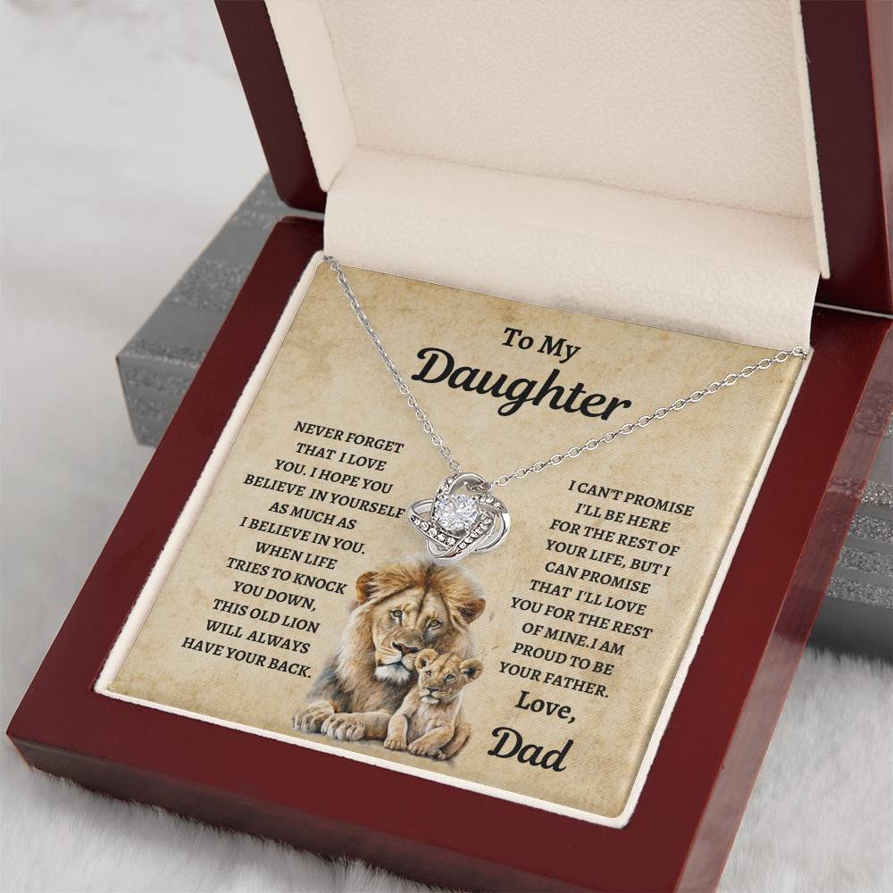 TO MY DAUGHTER LOVE DAD Love Knot Necklace