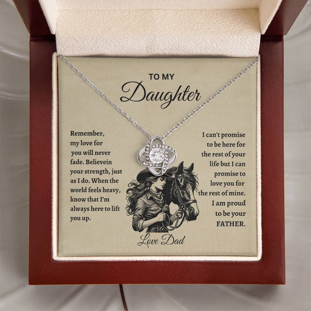 TO MY DAUGHTER LOVE DAD HORSE Love Knot Necklace