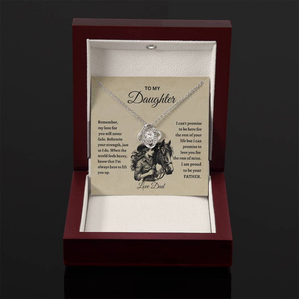 TO MY DAUGHTER LOVE DAD HORSE Love Knot Necklace