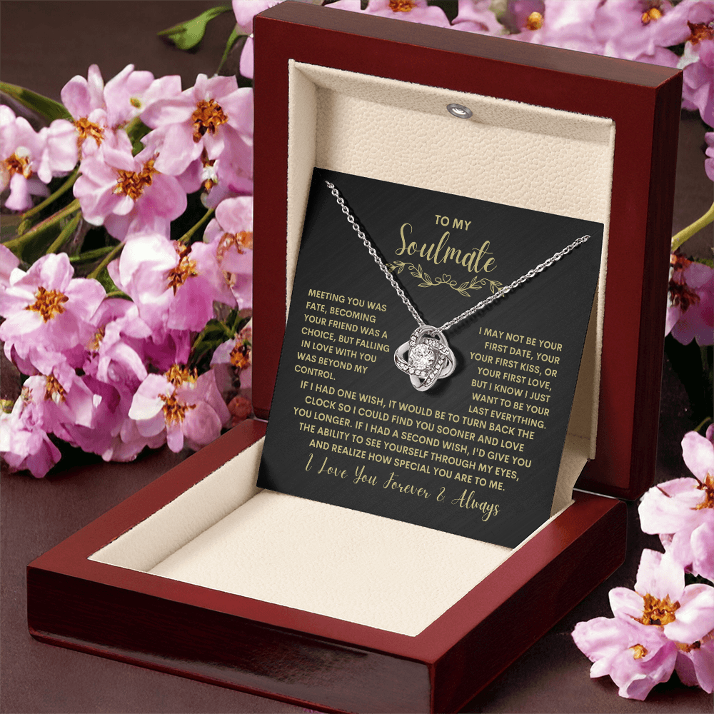 To My Soulmate - Love Knot Necklace - Wife/Soulmate/Girlfriend