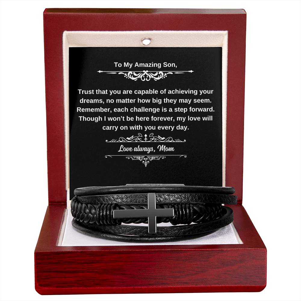 To My Amazing Son Cross Bracelet