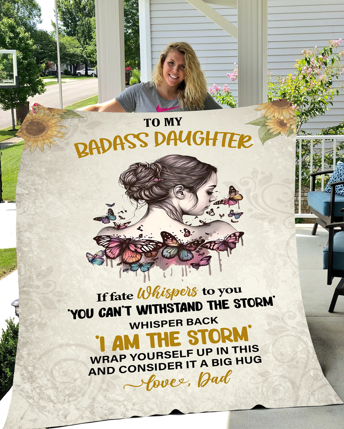 BADASS DAUGHTER VINTAGE Blanket