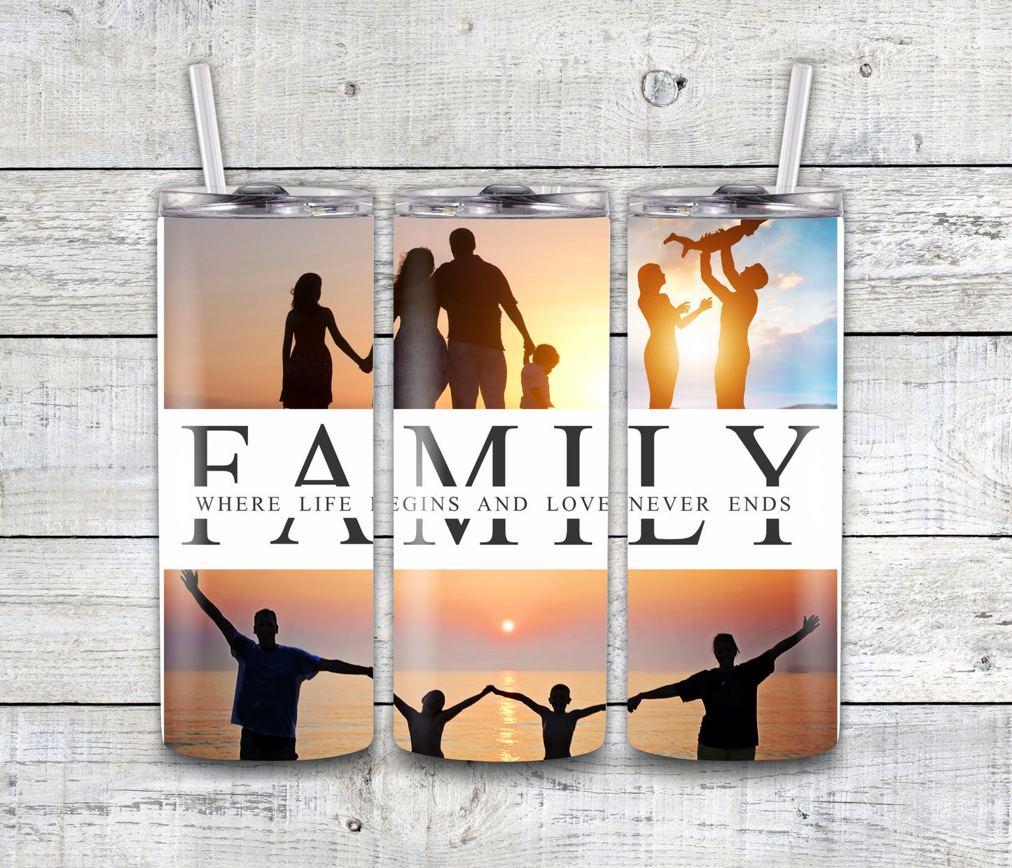 Family Photo Collage Tumbler Skinny 20 oz Tumbler