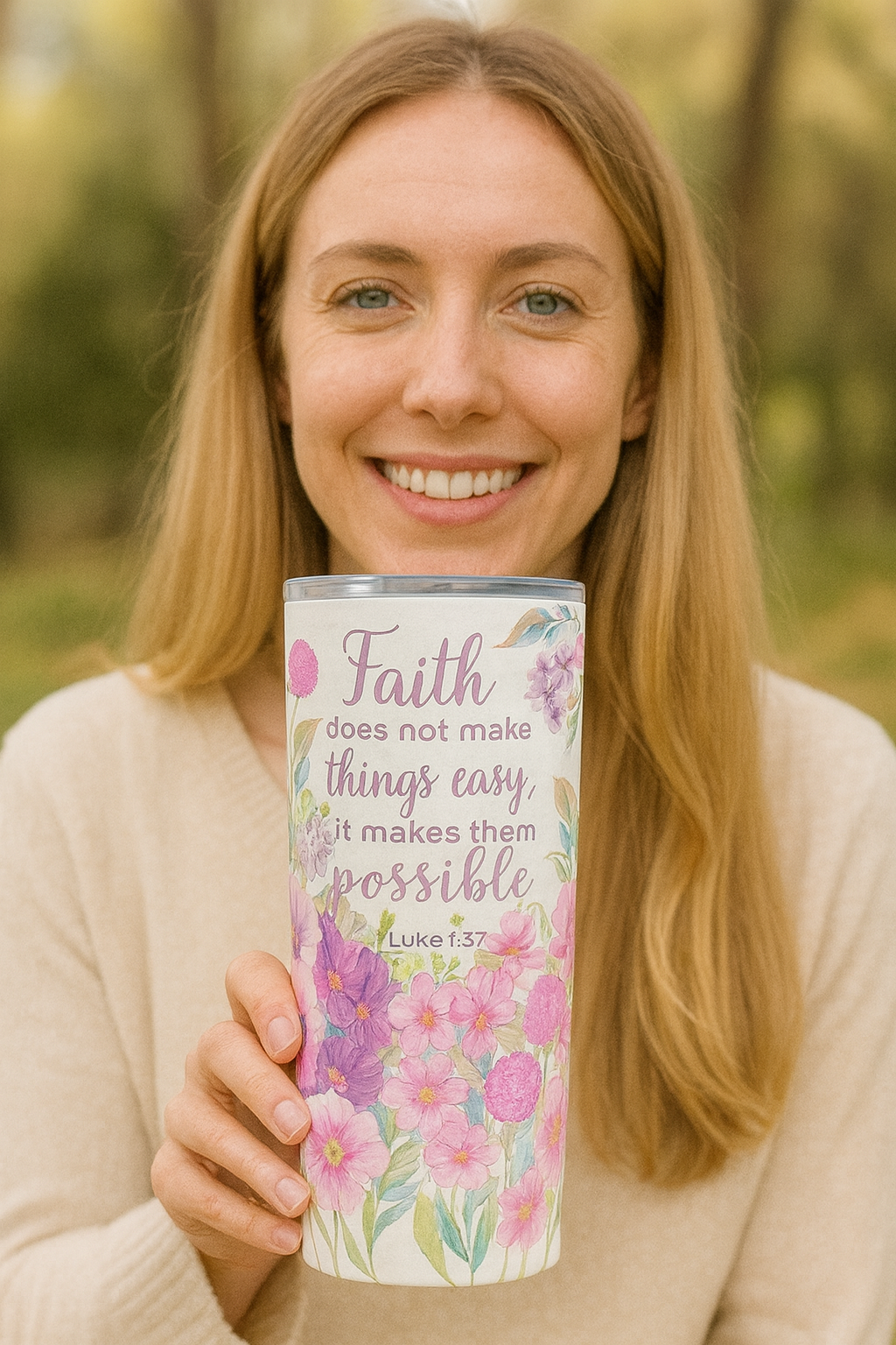 Faith Makes Things Possible – Watercolor Floral 20 oz Tumbler