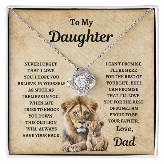 TO MY DAUGHTER LOVE DAD Love Knot Necklace