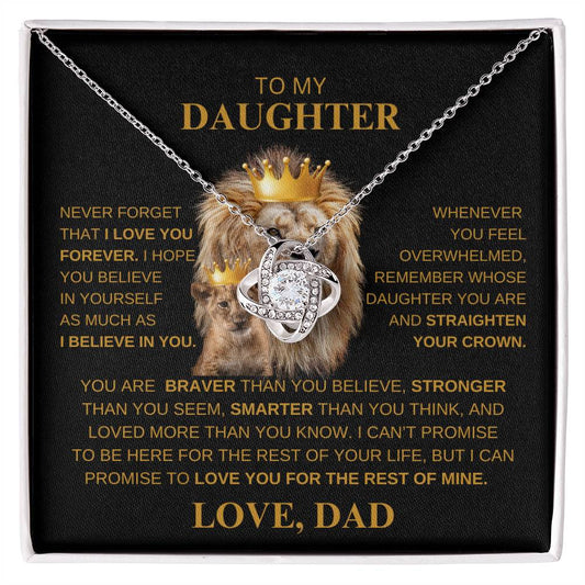 TO MY DAUGHTER Love Knot Necklace LOVE DAD