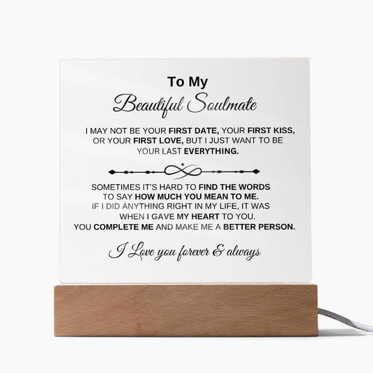 TO MY BEAUTIFUL SOULMATE