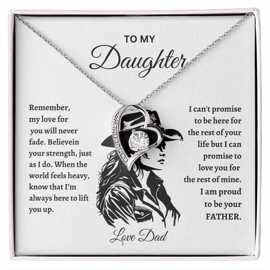 TO MY DAUGHTER LOVE DAD COWGIRL Forever Love Necklace