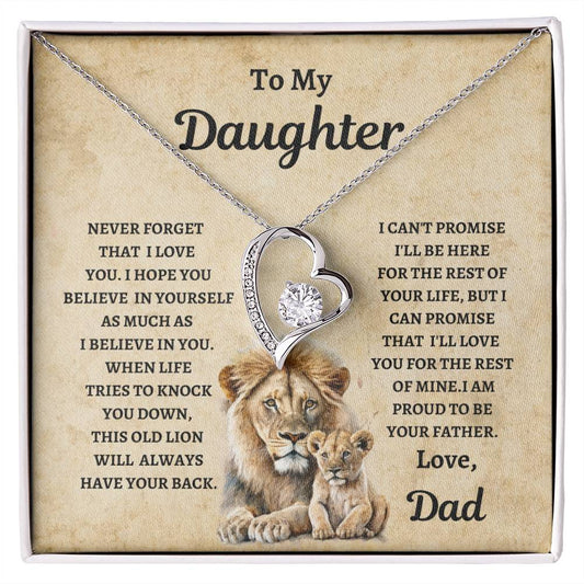 TO MY DAUGHTER LOVE DAD Forever Love Necklace